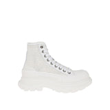Alexander McQueen White Raffia High Top Sneakers