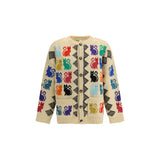 Valentino Multicolor Fleece Wool Cardigan