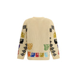 Valentino Multicolor Fleece Wool Cardigan