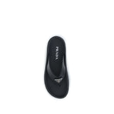 Prada Black Rubber Flip-Flop Sandals