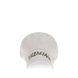 Balenciaga White Cotton Cap (Baseball Hat)