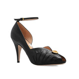 Gucci Black Leather High Heel Pumps