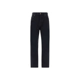 Saint Laurent Black Cotton Straight-Leg Jeans