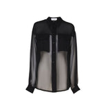 Saint Laurent Black Silk Dress Shirt