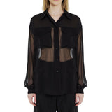 Saint Laurent Black Silk Dress Shirt