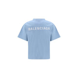Balenciaga Blue Cotton T-Shirt