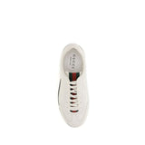 Gucci White Calf Leather Bos Taurus Low Top Sneakers