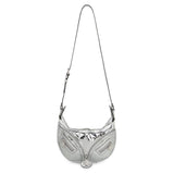 Versace Silver Lamb Leather Shoulder Bag