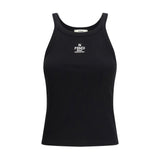 Fendi Black Cotton Sleeveles T-Shirt