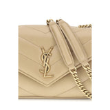 Saint Laurent Beige Lamb Ovis Aries Aries Shoulder Bag