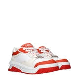 Versace White Leather Athletic Sneakers