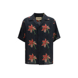Valentino Black Linen Pattern Shirt