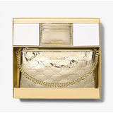 Michael Kors Gold Canvas Clutch Bag