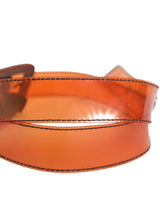 Miu Miu Orange PVC Waist Women Cintura Square Buckle Belt