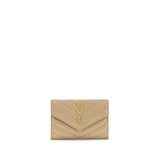 Saint Laurent Beige Calf Leather Bos Taurus Wallet