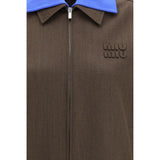 Miu Miu Brown Fleece Wool Bomber