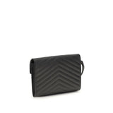 Saint Laurent Black Calf Leather Bos Taurus Clutch Bag