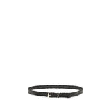 Saint Laurent Black Calf Leather Bos Taurus Regular Belt