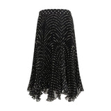 Valentino Black Viscose Midi Skirt