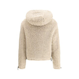Miu Miu Beige Fleece Wool Full-Length Jacket