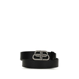 Balenciaga Black Calf Leather Bos Taurus Belt