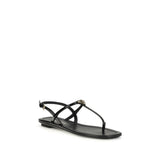Prada Black Calf Leather Bos Taurus Flip-Flop Sandals