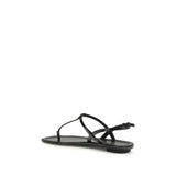 Prada Black Calf Leather Bos Taurus Flip-Flop Sandals