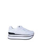 Guess White Polyester Platform Sneakers