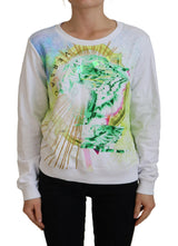 Versace Jeans White Graphic Print Long Sleeves Sweater