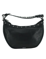 Versace Black Calf Leather Small Hobo Shoulder Bag