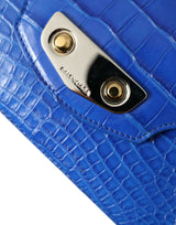 Balenciaga Blue Exotic Leather Neo Classic Purse Shoulder Handbag Bag