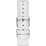 Guess White Leather Dress Watch