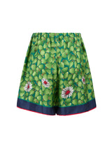 Gucci Green Flower Printed Silk Shorts