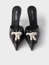 Prada Black Nappa Leather Rope Detail Sandals