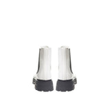 Alexander McQueen Black And White Leather Chelsea Boots