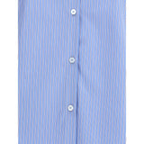Valentino Blue Cotton Pattern Shirt