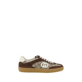 Gucci Brown Calf Leather Bos Taurus Low Top Sneakers