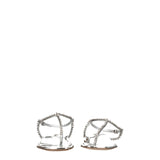 Miu Miu Gray Leather Flip-Flop Sandals