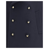 Valentino Blue Fleece Wool Coat