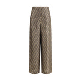 Fendi Brown Silk Casual Pants