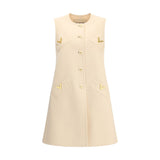 Valentino Beige Fleece Wool Casual Dress