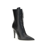 Alexander McQueen Black Calf Leather Bos Taurus Lace-Up Boots