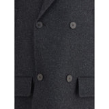 Fendi Gray Fleece Wool Coat
