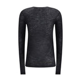 Saint Laurent Black Cashmere Long Sleeve T-Shirt