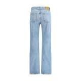 Saint Laurent Blue Cotton Straight-Leg Jeans