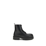 Balenciaga Black Calf Leather Bos Taurus Lace-Up Boots