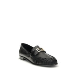 Fendi Black Calf Leather Bos Taurus Slip-On Loafers