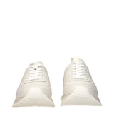 Moncler Beige Leather Low Top Sneakers
