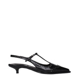 Miu Miu Black Leather Mid Heel Pumps