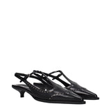 Miu Miu Black Leather Mid Heel Pumps